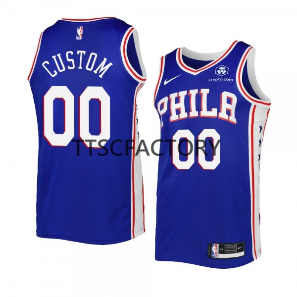 Philadelphia 76ers Trikot Benutzerdefinierte Nike 2022-2023 Icon Edition Royal Swingman - Herren
